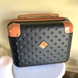 JoyWay Black and Brown Hard Shell travel train case Suitcase Makeup overnighted